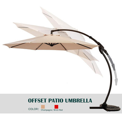 Parapluie de jardin de patio extérieur en aluminium en porte-à-faux en forme de S