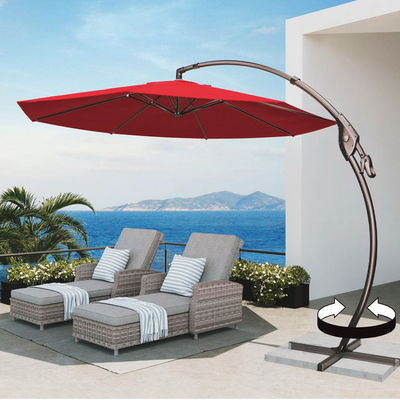 Parapluie de jardin de patio extérieur en aluminium en porte-à-faux en forme de S