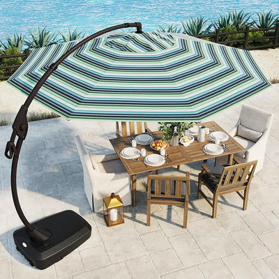 Parapluie de jardin de patio extérieur en aluminium en porte-à-faux en forme de S