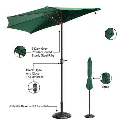 Bistro jardin extérieur patio porte-à-faux parapluie 9*4,5*7,87 FT ombre de soleil semi-ronde