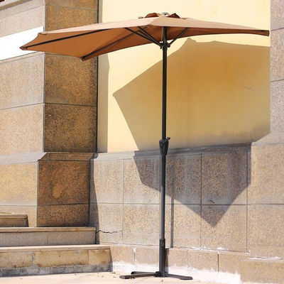 Bistro jardin extérieur patio porte-à-faux parapluie 9*4,5*7,87 FT ombre de soleil semi-ronde