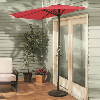 Bistro jardin extérieur patio porte-à-faux parapluie 9*4,5*7,87 FT ombre de soleil semi-ronde