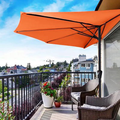 Bistro jardin extérieur patio porte-à-faux parapluie 9*4,5*7,87 FT ombre de soleil semi-ronde