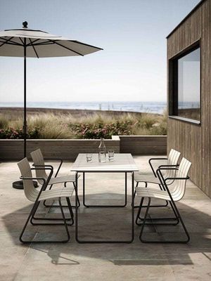 Détendez-vous avec style avec AJUNION Steel Outdoor Dining Set Chaise de patio Chaise de jardin