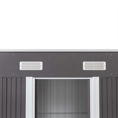 Résistance à la pourriture AJUNION 4x6ft Shed de jardin porte coulissante double stockage métallique Shed pour les outils vélo