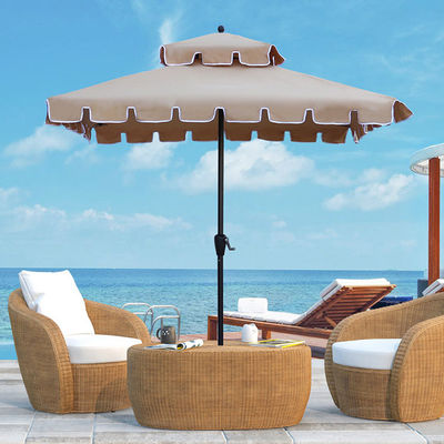 Restaurant extérieur Jardin Café Cour Patio Double couche Parapluie pour le camping