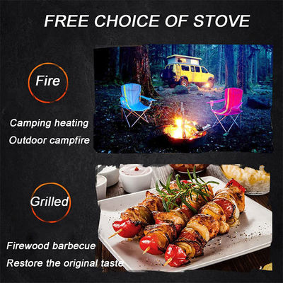 3 en 1 Carré Feu à bois Foyer Charbon de bois Grill Table de barbecue Combo pour le produit extérieur