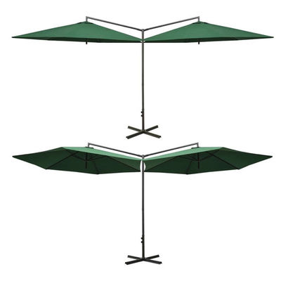 Tissu métallique Restaurant extérieur Hôtel Patio Café Jardin étanche suspendu Banane Double parapluie Parapluie