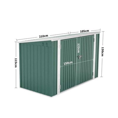 Shed d'entreposage de Countyard AJUNION Shed de vélo métallique en acier de 7 pieds avec porte verrouillable et ventilation