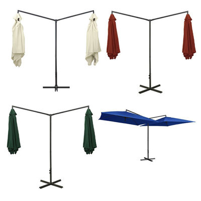 Tissu métallique Restaurant extérieur Hôtel Patio Café Jardin étanche suspendu Banane Double parapluie Parapluie