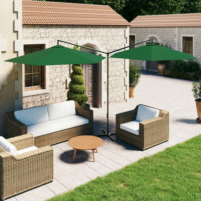 Tissu métallique Restaurant extérieur Hôtel Patio Café Jardin étanche suspendu Banane Double parapluie Parapluie