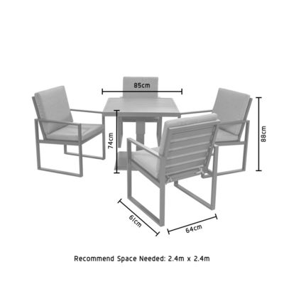 Table à manger extérieure réglable en hauteur avec fauteuil AJUNION