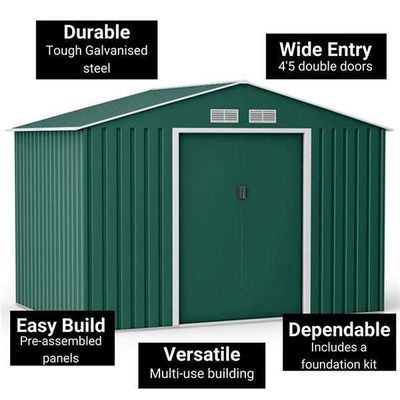 Convient et pratique AJUNION 6x8ft bâtiment de jardin Shed pour le stockage de Countyard