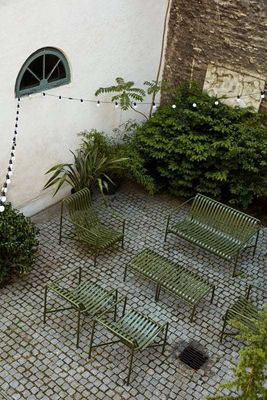 AJUNION Meubles d'extérieur en métal Cour arrière Chaise de patio Minimaliste Chaise de salon en acier pour jardin