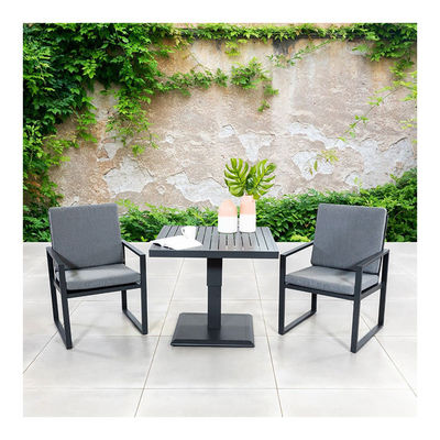Meubles de balcon en aluminium moderne 2 sièges ensemble de salle à manger extérieure avec table réglable