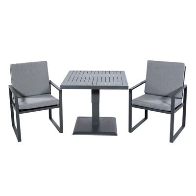 Meubles de balcon en aluminium moderne 2 sièges ensemble de salle à manger extérieure avec table réglable