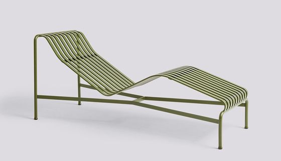 Chaise métallique pour l'extérieur et ensemble de tables latérales pour la détente L164,5 x W65,5 x H70cm
