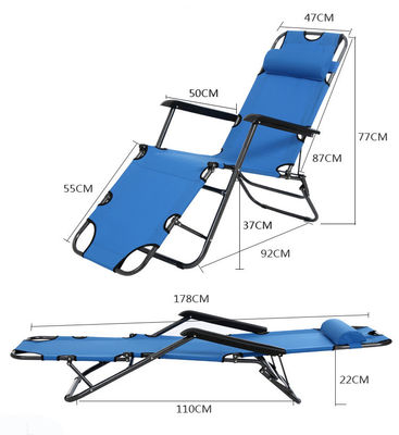 Chaise de plage portable et pliable pour piscine de camping de jardin de patio