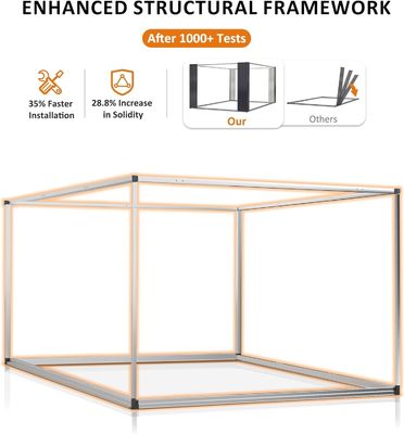 Étagère métallique de jardin imperméable à l'eau 8 x 12 FT avec 4 conduits d'aération et design durable de AJUNION