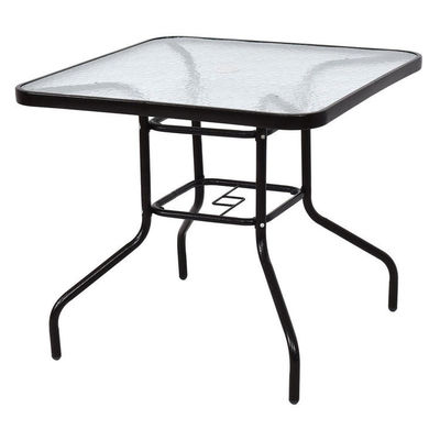 Meubles de loisirs de jardin en métal verre trempé carré ronde table à café