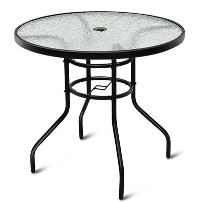 Meubles de loisirs de jardin en métal verre trempé carré ronde table à café