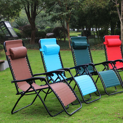 Aucun Logo Plage extérieure Patio Jardin Camping Randonnée Portable Couchette en acier pliable Chaise fauteuil
