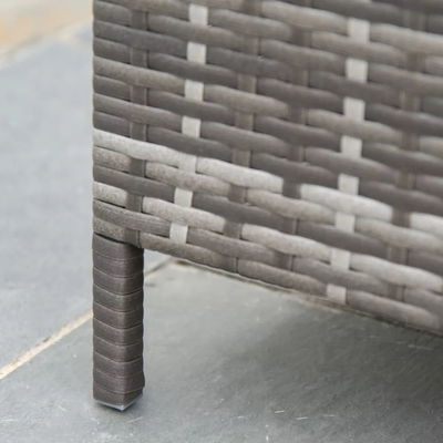 Cadre de tubes en acier 5 pièces mobilier de patio extérieur avec chaises en rotin PE et ottomans