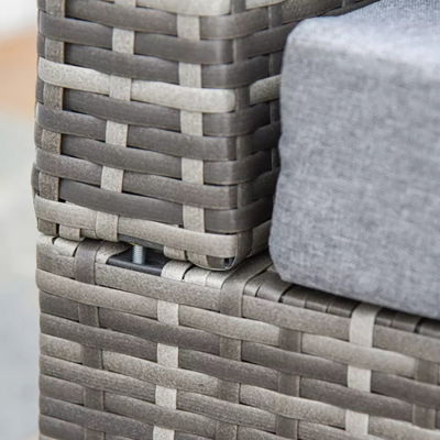 Cadre de tubes en acier 5 pièces mobilier de patio extérieur avec chaises en rotin PE et ottomans