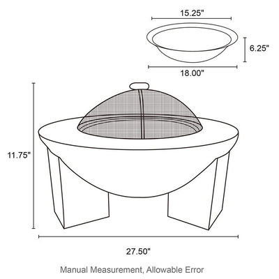 Produit extérieur 3 en 1 Foyer rond à bois Charbon de bois Grill Table de barbecue pour fête du feu