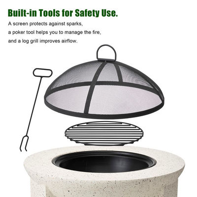 Produit extérieur 3 en 1 Foyer rond à bois Charbon de bois Grill Table de barbecue pour fête du feu