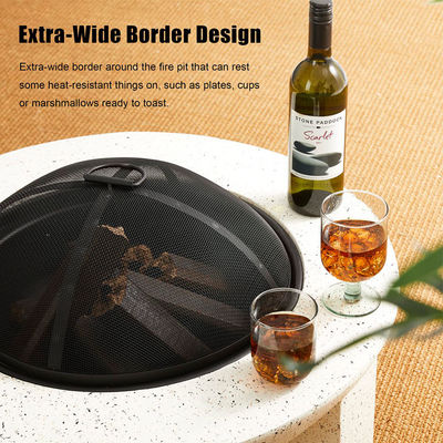 Produit extérieur 3 en 1 Foyer rond à bois Charbon de bois Grill Table de barbecue pour fête du feu