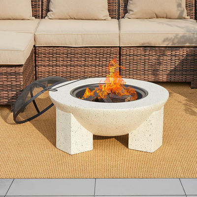 Produit extérieur 3 en 1 Foyer rond à bois Charbon de bois Grill Table de barbecue pour fête du feu