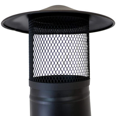 Patio extérieur jardin jardin camping acier feu à bois avec casquette de pluie poker noir