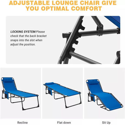 Patio extérieur jardin plage portable camping fauteuil de soleil avec conception légère