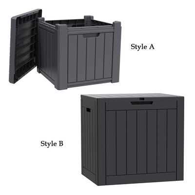 Container de stockage d'outils en résine plastique imperméable à l'eau pour l'extérieur
