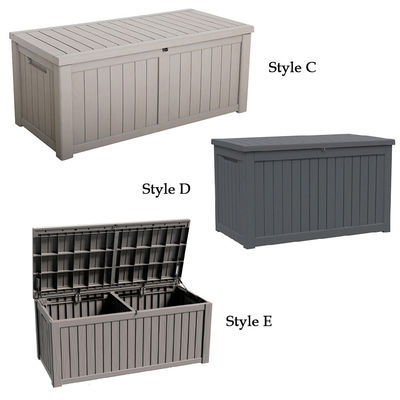 Container de stockage d'outils en résine plastique imperméable à l'eau pour l'extérieur