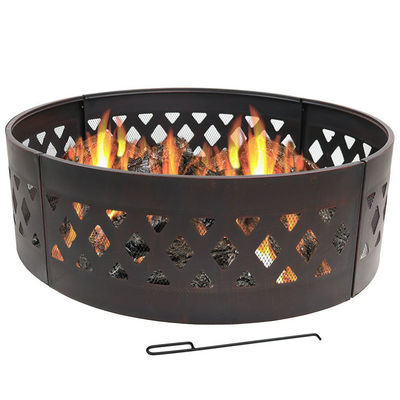 Patio extérieur jardin jardin feu de camping feu Pit Ring avec poker 360 degrés rond