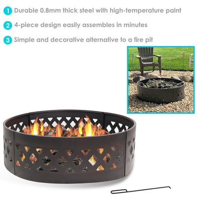 Patio extérieur jardin jardin feu de camping feu Pit Ring avec poker 360 degrés rond