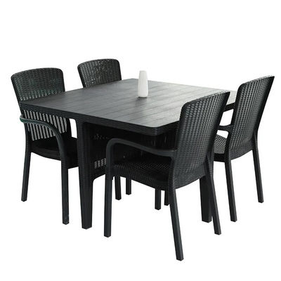 Séjour en plein air fauteuil en plastique empilable à dos haut pour villa patio jardin café salle à manger