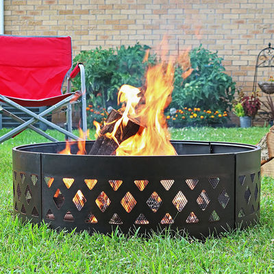 Patio extérieur jardin jardin feu de camping feu Pit Ring avec poker 360 degrés rond
