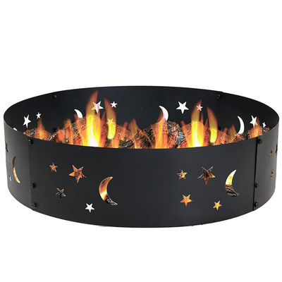 Patio extérieur Feu de camping noir 360 degrés rond Poids lourd portable Feu de bois avec poker
