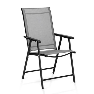 Café extérieur jardin balcon patio plage fauteuil pliant en fer métallique avec emballage du courrier