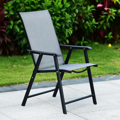 Café extérieur jardin balcon patio plage fauteuil pliant en fer métallique avec emballage du courrier