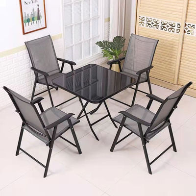 Café extérieur jardin balcon patio plage fauteuil pliant en fer métallique avec emballage du courrier