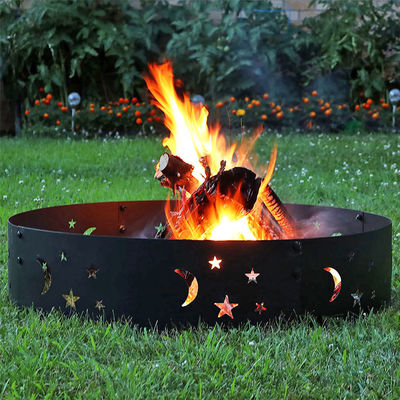 Patio extérieur Feu de camping noir 360 degrés rond Poids lourd portable Feu de bois avec poker