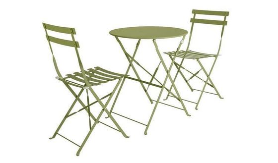 Ensemble de jardin en acier métallique élégant pour patio jardin maison W80xD68xH82cm Outdoor Bistro Set