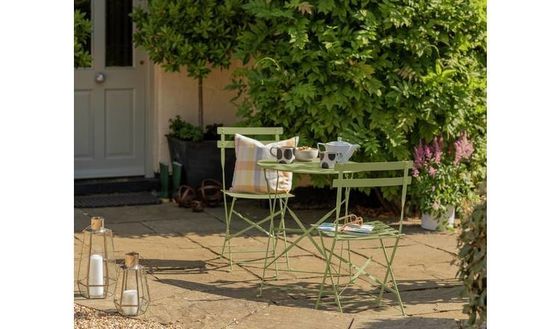 Ensemble de jardin en acier métallique élégant pour patio jardin maison W80xD68xH82cm Outdoor Bistro Set