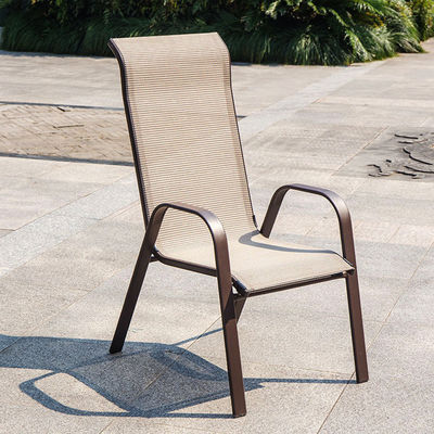 Meubles d'extérieur de loisirs fauteuil métallique Teslin Mesh pour jardin balcon patio café