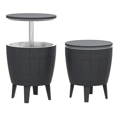 Camping en plein air pliable Picnic Beach Café Bistro Bar Refroidisseur de glace Refroidisseur de glace Ascenseur haut Table à bière avec rangement