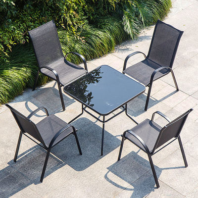 Meubles d'extérieur de loisirs fauteuil métallique Teslin Mesh pour jardin balcon patio café